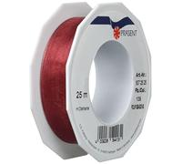 PRÄSENT C.E. Pattberg GmbH Co. KG 25 mm x 25 m - 6072525-109 4-Seasons Ruban en Organza Bordeaux
