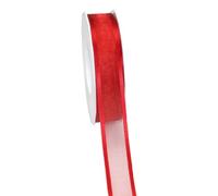 Präsent C.E. Pattberg GmbH & Co. KG Ruban en Organza Transparent Rouge 25 mm x 25 m