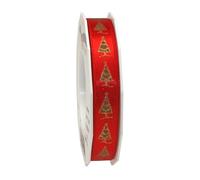 Präsent C.E. Pattberg Kärnten Ruban de Satin imprimé Rouge Largeur 15 mm Longueur 20 m