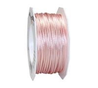 PRÄSENT C.E. Pattberg RHEIN Fil Queue de Rat Rose pâle, Bobine de 50 m Cordon Satin pour Bracelet, cordelette Collier, Largeur 3 mm, Emballage Cadeau, Accessoire de décoration