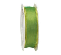PRÄSENT C.E. Pattberg Ruban en Organza à Bords métalliques Vert Citron 25 mm x 25 m