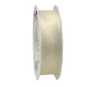 PRÄSENT C.E. Pattberg Ruban en Organza avec Fil de Fer 4 Saisons Crème 25 mm 25 m