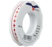 Präsent Herzilein Ruban en taffetas Motif cœur Rouge 15 mm x 20 m