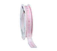 Präsent Herzilein Ruban imprimé Rose Largeur 15 mm Longueur 20 m