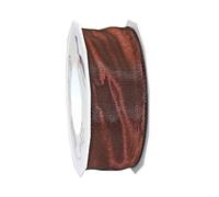 Präsent - Lyon Ruban taffetas filaire Espresso 40 mm de largeur, 25 m de long