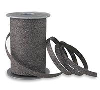 PRÄSENT Prasent Ruban en polypropylène Couleur pailletée 100 m x 10 mm, Noir