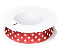 PRÄSENT Rouleau de Ruban en Taffetas à Pois Rouge 25 mm 20 m 5982520-609