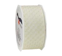 Präsent Ruban en Organza Motif Pois Crème doré 40 mm x 20 m