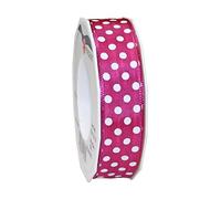 Präsent Ruban imprimé à Pois Rose Largeur 25 mm Longueur 20 m