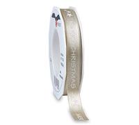 Präsent - Ruban Satin Imprimé Babel Doré Largeur 15mm Longueur 20m