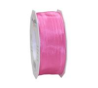 Präsent - Ruban taffetas fil de fer Lyon rose largeur 40mm longueur 25m