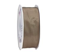 Präsent - Ruban taffetas fil de fer Lyon taupe - Largeur 40 mm - Longueur 25 m