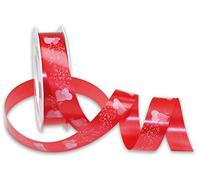 Präsent Sweet Heart Ruban en organza, rouge/blanc, 25 mm width, 50 m length
