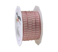 Präsent Vichy Ruban de taffetas avec fil métallique Crème 10 mm x 20 m