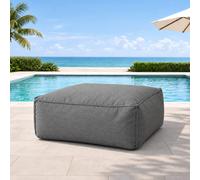 Praiano pouf d’extérieur gris tissu déperlant - 85x85x30 cm