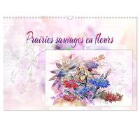 Prairies sauvages en fleurs (Calendrier mural 2027 DIN A3 vertical), CALVENDO calendrier mensuel: Des dessins de fleurs, chaque mois une nouvelle surprise