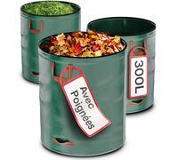 Praknu 3x Sac Dechets Verts Resistant 300L - Sac Jardinage Dechets avec 4 Poignées Résistantes - Stable - Pliable - Réutilisable - Polypropylène Robuste