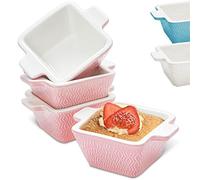 Praknu 4 Petits Plats à Four Céramique Rose 280 ml - Ramequin - Mini Plat