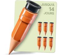 Praknu 6 x Oyas à Planter en Terre Cuite Grand - Jusqu’à 14 Jours d’Arrosage Automatique - Étanche avec Adaptateur pour Bouteilles PET Nettoyage Facile - Distributeur d’Eau Idéal pour les Vacances