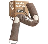 Praknu Boudin de Porte Isolant & fenêtre 90 cm Marron - Bas de Porte Froid | Bloque le courant d'air & réduit le chauffage, extra lourd, tissu lavable, porte d'entrée & appartement, économe en énergie