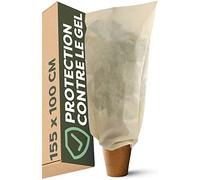 Praknu Housse d'Hivernage Plante 155x100 cm - Protection Gel Arbre Hiver | Tissu épais et indéchirable, lavable & réutilisable, zip & cordon de serrage, sac de rangement, housses de protection