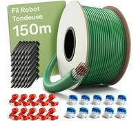Kit de câble périphérique Praknu pour tondeuse robot (150 m) - Câble universel pour tondeuses à gazon de toutes marques - Comprend 150 m de câble, des piquets et des connecteurs à gel -