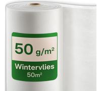 Praknu Non-tissé d'hiver pour plantes Protection contre le gel 50g/m² - 50m × 1m sur rouleau - Protection hivernale pour plantes en bac - Résistant à la déchirure & respirant - Stable aux UV