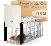 Praknu Piège à Rat Vivant 41 cm XXL - Nasse à Rat - Piège à Fouine Loir | Capture sans tuer l'animal, réutilisable et prêt à l'emploi, pour l'intérieur et l'extérieur, très grand format