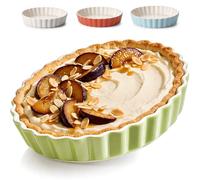 Praknu Plat à Tarte en Céramique - ø 28 cm - Avec Revêtement Anti-adhésif - Résistant aux Coupures - Facile à Nettoyer