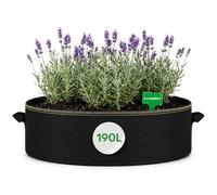 Praknu Sac à Plantes Grand 190 L Ø 90 cm - Sac de Culture - Carré Potager | Volume de 190 L, fiche à étiqueter fournie, pour le balcon, la terrasse et le jardin, Ø 90 cm de diamètre