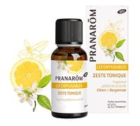 Pranarôm Parfum d'ambiance Bio Zeste Tonique Huiles Essentielles pour Diffusion Citron et Bergamote Fragrance pétillante acidulé 30 ml