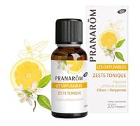 Pranarôm Parfum d'Ambiance Zeste Tonique Bio 30 ml | Fragrance pétillante citron et bergamote, créée par un nez parfumeur de Grasse.