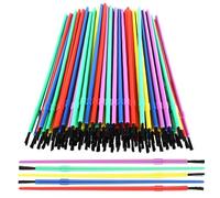 Prasacco Lot de 100 pinceaux en plastique pour enfants - Pinceaux à peinture à l'huile et à l'aquarelle - Kit de peinture de détails colorés pour les fêtes d'enfants, les travaux manuels, l'école