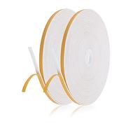 Prasacco Lot de 2 rouleaux de ruban d'étanchéité en caoutchouc mousse Boudin de porte de fenêtre - Anti-collision - Adhésif puissant pour porte et fenêtre (10m de long par rouleau)
