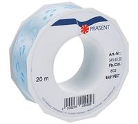 Prasent Bobine de Ruban à Face satinée Motif Pied de bébé Bleu Clair 40 mm 20 m