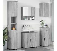 Pratique ensemble de meubles de salle de bains avec porte 5 pcs Gris Sonoma 61 x 35 x 64 cm - Armoires de toilette ,meubles design 2345979 5parcel