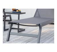Prato - Lot De 2 Transats Et Une Table D'appoint Gris Et Noir Gris