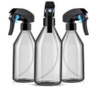 PRATYAHARA Bouteilles de PulvéRisation en Plastique pour Solutions de Nettoyage, RéCipient Vide RéUtilisable 10OZ avec PulvéRisateur à Gâchette Noir, Paquet de 3