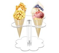 PRATYAHARA Support pour cornets de glace, cônes en acrylique à 4 trous, support d'exposition, gaufré, sushis, pour enfants, pâtisserie, buffets