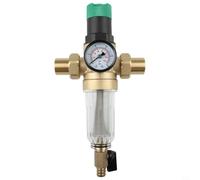 Pré-filtre à eau en laiton avec écran 40 en acier inoxydable et vanne de vidange inférieure pour systèmes de tuyaux de 1,9 cm dans la maison et les chantiers de construction pour garantir un