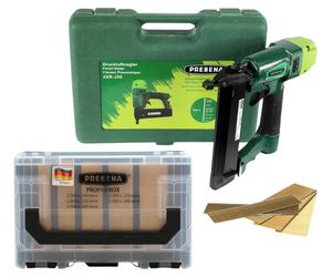 Prebena 2XR-J50 Cloueur pneumatique 4,0- 7,0Bar + PROFI-J-BOX Tête de refoulement Brads 12500 pcs. + mallette