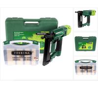 Prebena 2XR-J50 Cloueur pneumatique + Coffret + Pointes/Brads à tête refoulé J-BOX, 8000 pcs.