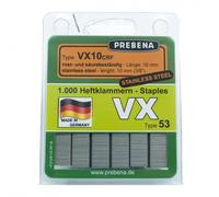 Prebena Agrafes VX10 CRF inox 10mm pour AEG BeA Bosch Novus type 53 Rapid R53 KL-50 1M