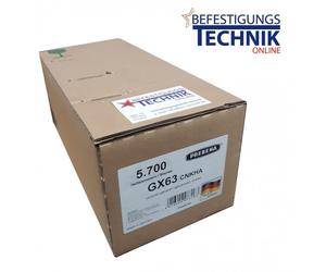Prebena GX Agrafes 63mm galvanisées Paslode S16 Bostitch S4765-6-E 5,7M KL-21 Pr