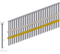 Prebena Clous en bande à tête ronde Type RK RK28/65BK 3000 pièces