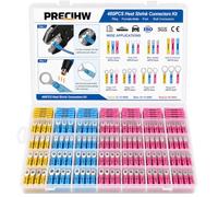 PRECIHW Lot de 480 connecteurs de fils thermorétractables, 22-10 AWG, bornes à sertir étanches, fourchette à anneau, mâle et femelle, assortiment de connecteurs pour câblage électrique automobile