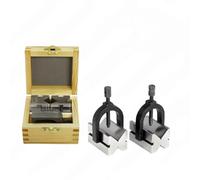 Precision Engineers V-Blocks avec jeu de pinces - Paire de blocs en V assortis dans une boîte de rangement en bois pour une inspection et un usinage précis