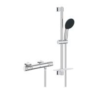 Precision Feel Set de douche avec mitigeur thermostatique + Douchette 3 jets + Barre 60 cm, chrome (G34791001)