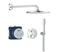 Precision Set de douche encastrée avec mitigeur thermostatique + Douche de tête + Douchette, chrome (G34880000)
