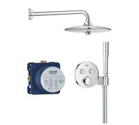 Precision SmartControl Set de douche encastrée avec façade thermostatique + Douche de tête + Douchette, chrome (G34878000)